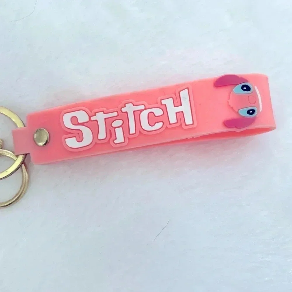 Stitch Angel Cartoon Character 3D Silicone Charm Keychain